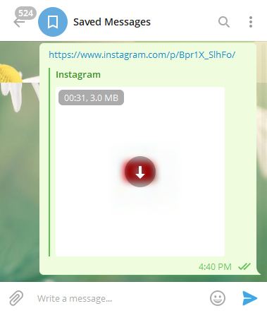 دانلود ویدیو در تلگرام