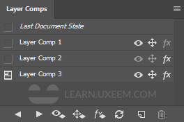 پنل مقایسه فتوشاپ layer comps
